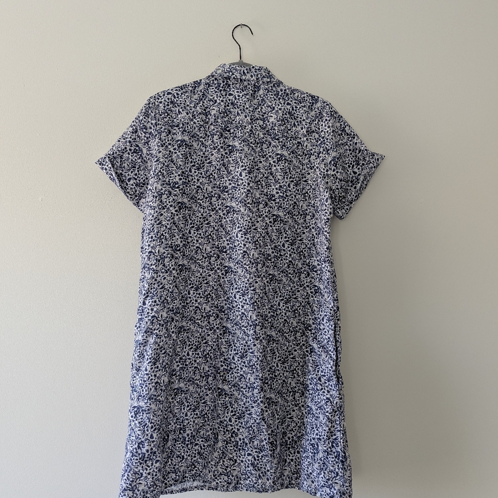 Garnet Hill Blue and White Printed Mini Dress - Picture 4 of 10